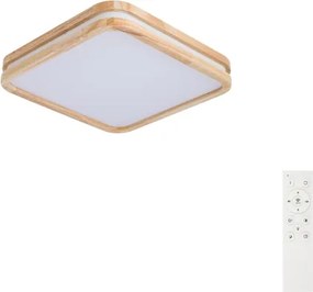 Brilagi - Lampă LED dimabilă MOLINA SQUARE LED/48W/230V stejar 40x40 cm + telecomandă