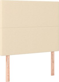 vidaXL Tăblie de pat crem 100x5x118/128 cm, material textil