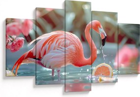 Tablou - Flamingo în iaz (150x105 cm)