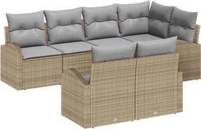 vidaXL Set de canapele pentru grădină 7 pcs Beige și gri deschis