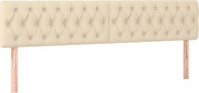 vidaXL Tăblii de pat, crem, 180x7x78/88 cm, textil