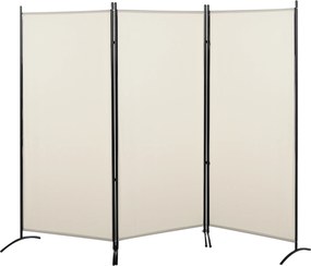 HOMCOM Paravan Decorativ Interior, 3 Panouri, Metal și Poliester, 253x50x182cm, Bej | Aosom Romania