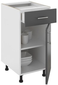 Corp Baza Karo, 1 Sertar, 1 Usa, Antracit/Alb, 40 x 50 x 80 cm