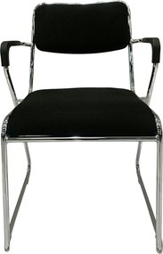 Scaun DERYA, negru/crom, plasa/plastic/metal, 53x57x79 cm