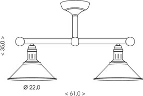 BRILAGI - Lustră pe tijă FORGE 2xE27/60W/230V cupru/patină