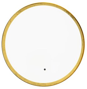 Oglinză de baie neagră cu auriu, inclusiv LED și dimmer tactil - Pim