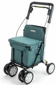 Cărucior de cumpărături Carlett Senior Comfort cu roți, 29 l, albastru-verzui