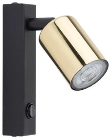 Spot de perete TOP 1xGU10/10W/230V negru/auriu