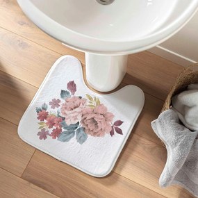 Covoraș de baie alb-roz pentru WC 45x45 cm Jayana – douceur d'intérieur