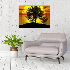 Tablou pe sticlă - Silueta copacilor (70x50 cm)