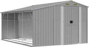 vidaXL Șopron de grădină, gri, 277x365,5x179 cm, oțel zincat