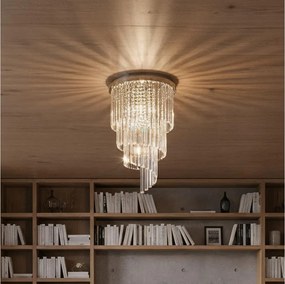 Ideal Lux- LED plafonieră cu cristale CARLTON 8xE14/40W/230V Ø40cm crom