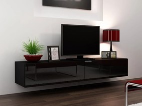 Masă TV/Dulap Zylia 180 (Negru + Negru lucios ). Promo -16%. 1053752