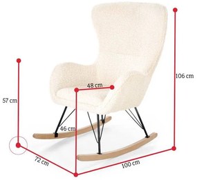 Supermobel Scaun balansoar LIBERTO, 72x106x100, crem/auriu