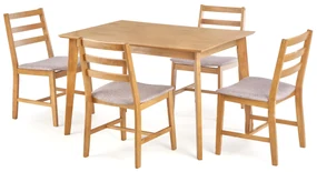 Set de sufragerie 1 + 4 CORDOBA, masa in decor stejar + scaune cu tapiterie bej
