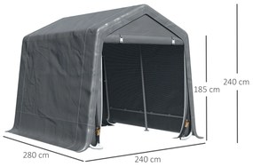 Outsunny Copertina pentru Masini, Motociclete si Biciclete, pentru exterior din Metal si Tesatura PE, Gri | Aosom Romania
