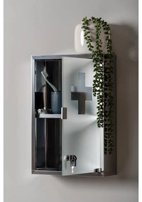 Dulap de baie argintiu suspendat din metal 12x48 cm – PT LIVING