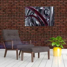 Tabloul cu abstracție gri (90x60 cm)