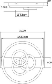 Globo 48040-40SA-LED Plafonieră dimabilă DARRYL I LED/40W/230V dim.: 35 x 33 cm bej + telecomandă