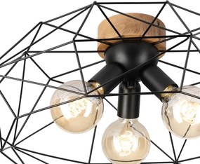 Brilagi - Plafonieră WOODY BASKET 3xE27/60W/230V, diam. 60 cm, stejar