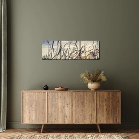 Tablou cu flori de câmp (cu ceas) (90x30 cm)