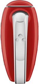 Mixer manual SMEG 50's Style HMF01RDEU, 250 W, 9 viteze, Functie Turbo, Afisaj LED, Timer, Accesorii, Rosu