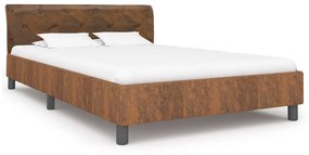 284890 vidaXL Cadru de pat, maro, 120 x 200 cm, piele întoarsă ecologică
