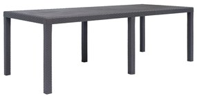 vidaXL Masă de grădină, maro, 220x90x72 cm , plastic, aspect ratan