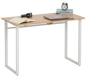 HOMCOM Birou masa de lucru cu blat reglabil pe colt alb 120 x 60 x 76cm