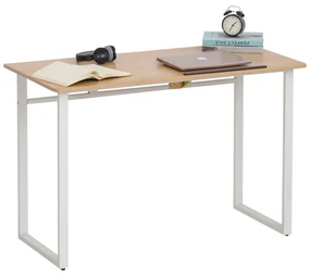 HOMCOM Birou masa de lucru cu blat reglabil pe colt alb 120 x 60 x 76cm