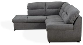 Coltar stanga extensibil, Toronto, 218 x 262 x 94 cm, lada de depozitare, gri