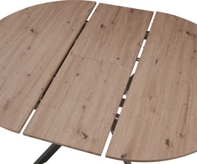 Masă extensibilă de dining, stejar artisan / neagră, 100x100-140x75 cm, ABERO TIP 1