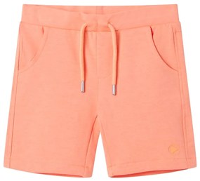 Pantaloni scurți pentru copii cu șnur, portocaliu neon, 140