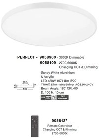 Plafoniera LED moderna design slim PERFECT 100cm alba CCT Dimmable