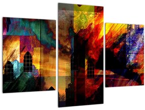 Tablou - Oraș colorat, abstracție (90x60 cm)