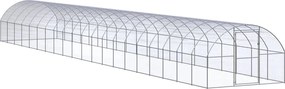 vidaXL Coteț de găini pentru exterior, 3x20x2 m, oțel zincat