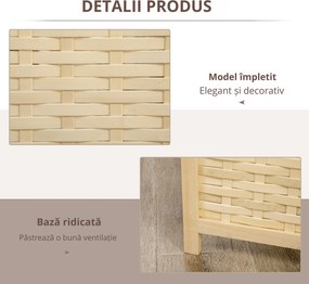 HOMCOM Separator de Cameră din Lemn și Bambus, Paravan Pliabil, Design Modern pentru Acasă și Birou | Aosom Romania