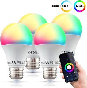 BKLICHT Set 4 becuri LED RGB 6/11.2 cm