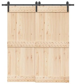 vidaXL Set feronerie pentru uși glisante, negru, 200 cm, oțel