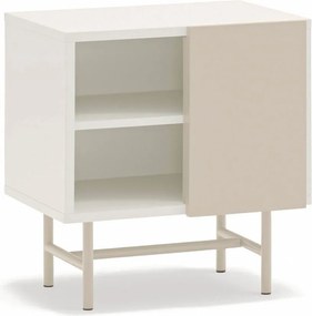 Noptieră bej/crem cu rafturi cu aspect mat Nube – Teulat