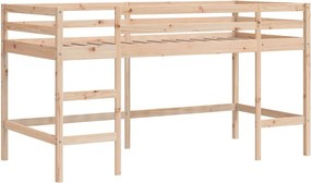vidaXL Pat etajat de copii cu scară, 90x190 cm, lemn masiv pin