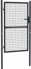vidaXL Poartă de grădină din plasă, oțel galvanizat, gri, 100x150 cm