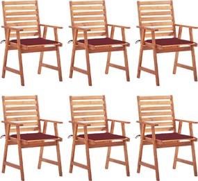 vidaXL Scaune de exterior cu perne, 6 buc., lemn masiv de acacia