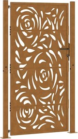 vidaXL Poartă de grădină 100x175 cm, oțel rezistent la intemperii, design cu flacără