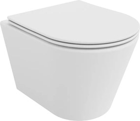 Mexen Rico vas de toaletă Rimless cu capac cu închidere lentă slim, duroplast, alb mat - 30724001