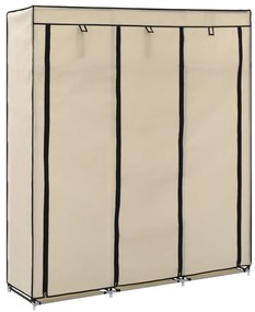 vidaXL Șifonier cu compartimente și bare, crem, 150x45x175 cm, textil