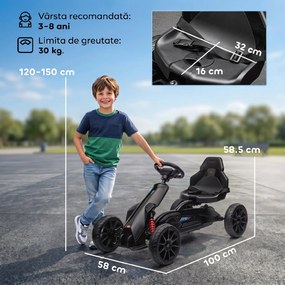 HOMCOM Kart cu Pedale pentru Copii 3-8 Ani, cu Scaun Reglabil | Aosom Romania