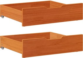 vidaXL Sertare de pat 2 buc. 65x55x17 cm maro ceruit lemn masiv de pin