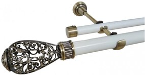 Galerie dubla fara inele ABOVE - 25/19 - alb/aur antic (Alege marime: 140 cm)