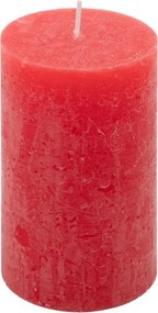 Set de lumânări rustice, 11,5 cm, Ø 6,8 cm, roșu, 12 buc